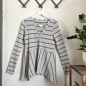 Maeve Eliza Striped Henley Babydoll Tunic
